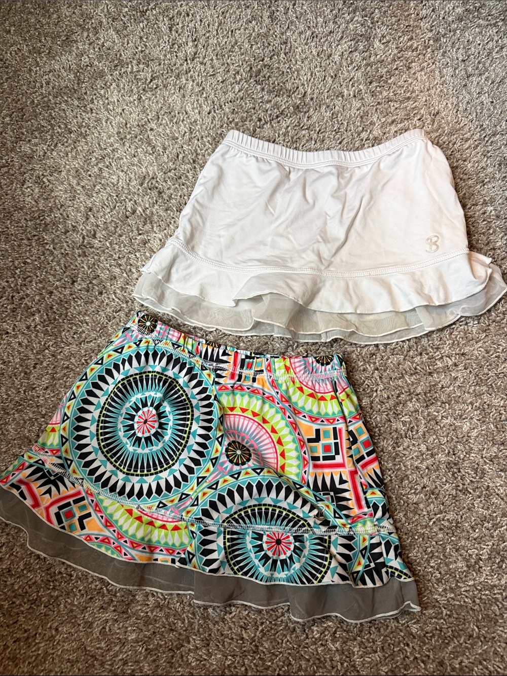 Set of 2 girls athletic skirts-built in shorts